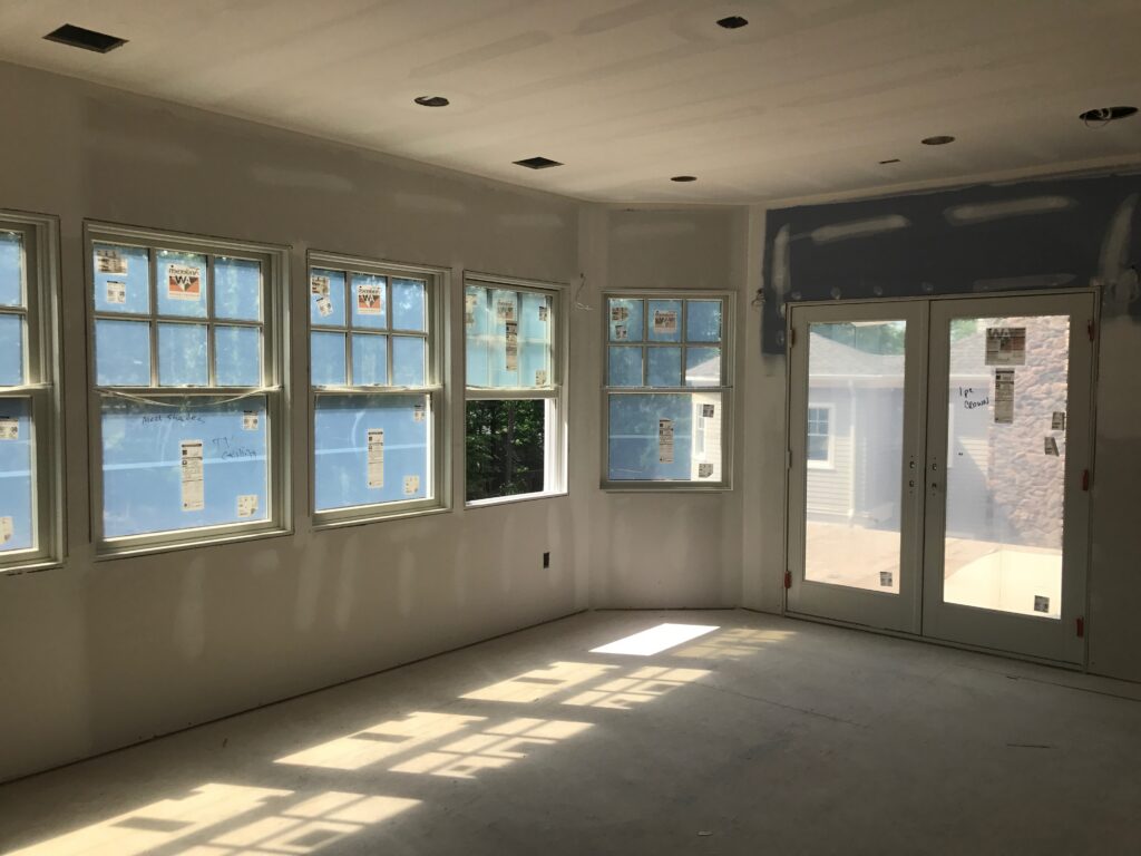mid-construction windows and doors 